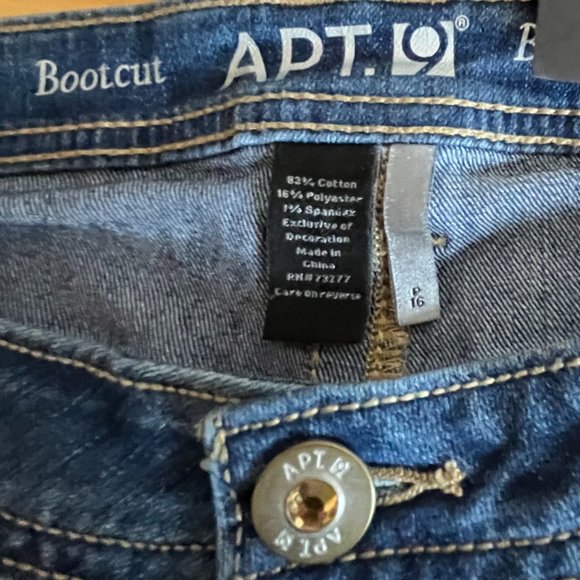 Apt.9 Bootcut Jeans Size 16P Medium Blue Bootcut Mid Rise NWT - Picture 4 of 5